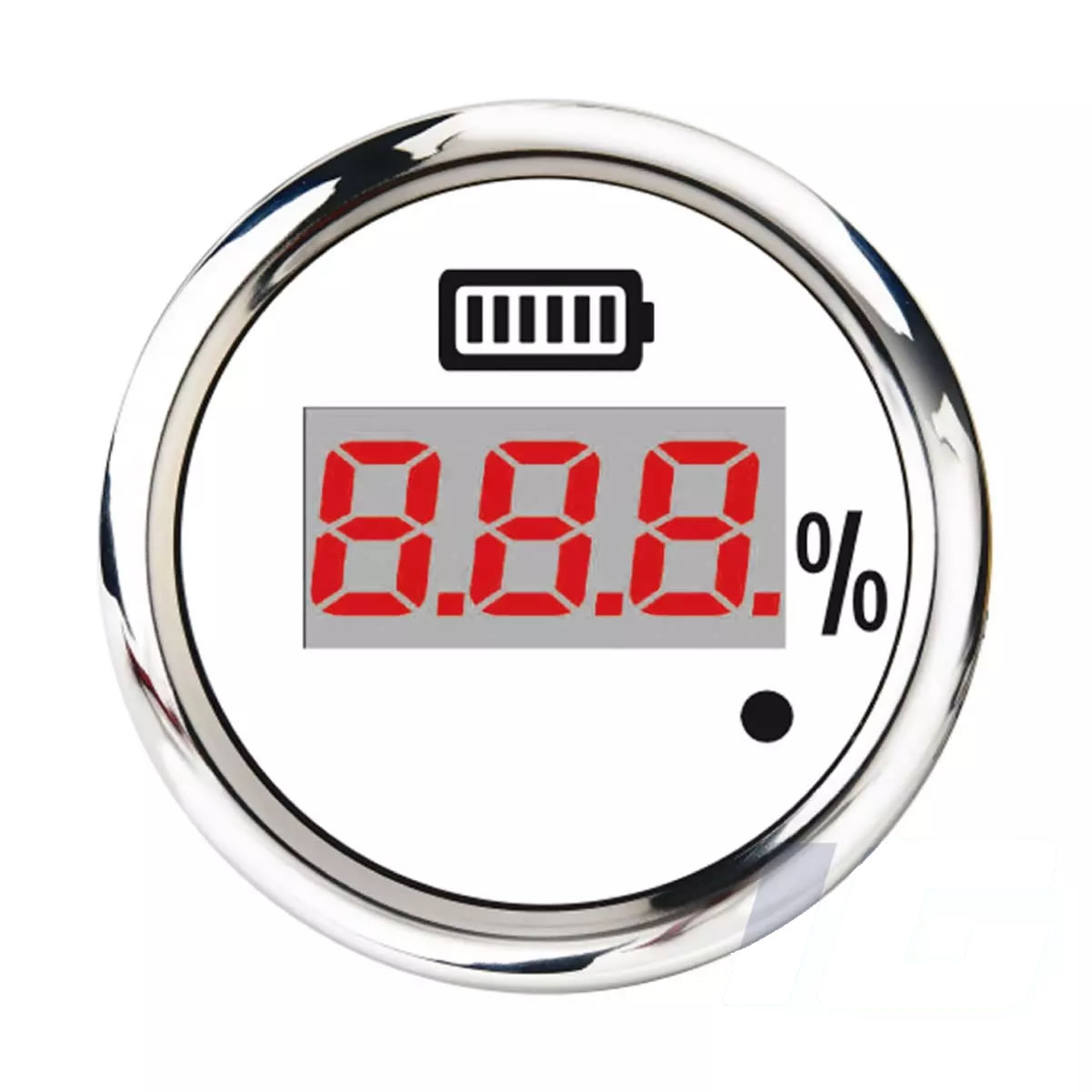 52mm White Face Aftermarket Marine Gauge - Digital Battery Gauge For Golf Vehicles - Golf Course Car